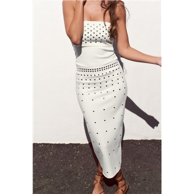 KNIT STRETCH SKIRT WITH STUDS