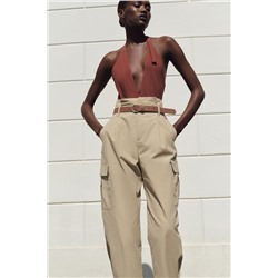 BELTED PAPERBAG CARGO TROUSERS