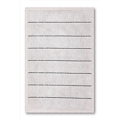 Bluenity Basic Stripe Doğal Pamuklu Banyo Kilimi 40X60 Cm - Beyaz 101.201.04.030.02.09