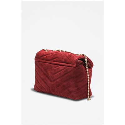 Bandolera de piel Mini Vivi Burdeos