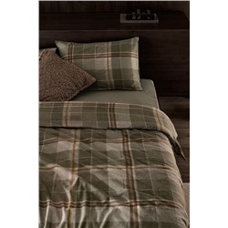 Roger King Size %100 Pamuk Flanel Nevresim Takımı - Haki