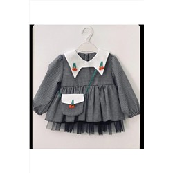 Le Petite Sole Kirazlı Siyah Pötikare Elbise KIRAZSYHPTKR01
