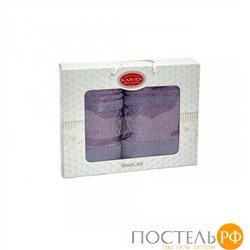 Набор полотенец Карвен "PINK DAMAKS" махра 50*90/70*140 HS 1697 v7 сиреневый