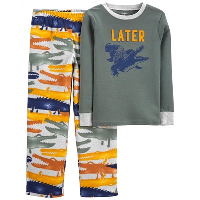 2-Piece Helicopter Cotton & Fleece PJs
