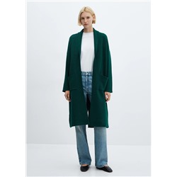 Abrigo oversize punto bolsillos