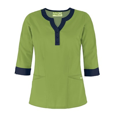 UA Butter-Soft STRETCH Scrubs Contrast 3/4 Sleeve Top
