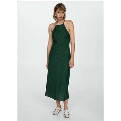 Vestido halter raya diplomática
