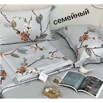 Постельное белье с одеялом  💐Blumarin*e, семейный комплект Премиум из Египетского хлопка