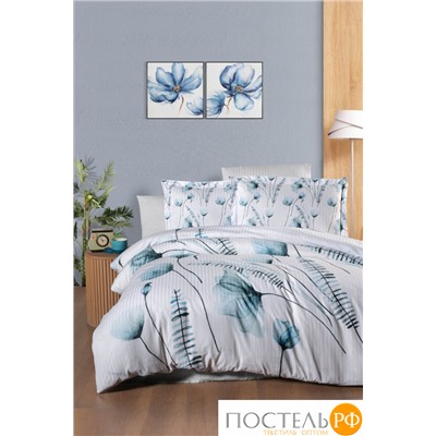 Постельное белье Карвен Stripe Satin с цветным принтом евро N250 -SB009(6пр.)