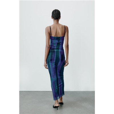 PRINTED TULLE DRESS