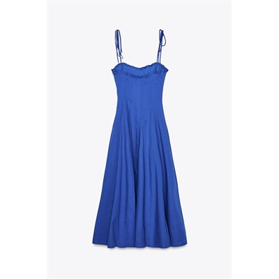 MIDI POPLIN DRESS WITH BOWS