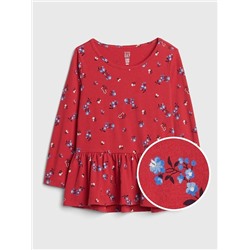 Print Peplum Top