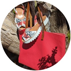 AVARCA MENORQUINA · 4393 · rojo+Pelle - Shopper piel (710) rojo АКЦИЯ