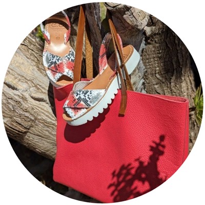 AVARCA MENORQUINA · 4393 · rojo+Pelle - Shopper piel (710) rojo АКЦИЯ