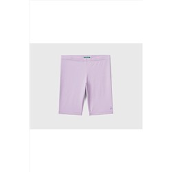 United Colors of Benetton Kız Çocuk Lila Benetton Logo Işlemeli Kısa Tayt Mix 223P3MT1C901D