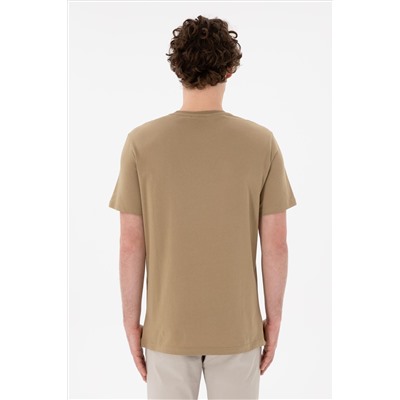Erkek Regular Fit Bisiklet Yaka Gri Basic Tişört