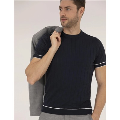 Koyu Lacivert Slim Fit Kazak