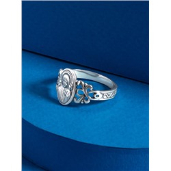 Кольцо из серебра с чернением - Казанская БМ 925 пробы 1-150