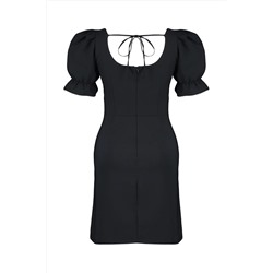 Siyah A-Line Mini Dokuma Elbise TBBSS24AH00017