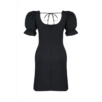 Siyah A-Line Mini Dokuma Elbise TBBSS24AH00017