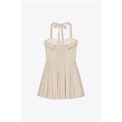 CHECK HALTER DRESS