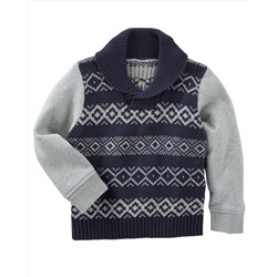 Fair Isle Shawl Collar Pullover