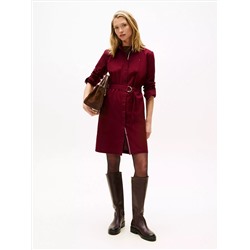 Long-Sleeve Belted Oxford Shirtdress
