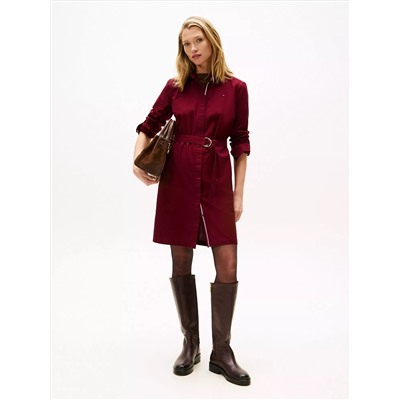 Long-Sleeve Belted Oxford Shirtdress