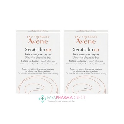 Avène XeraCalm A.D Pain Nettoyant Surgras 2x100gLot  × 2