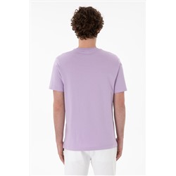 Erkek Regular Fit Bisiklet Yaka Lila Basic Tişört