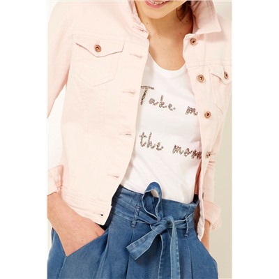 Chaqueta vaquera Rosa pastel