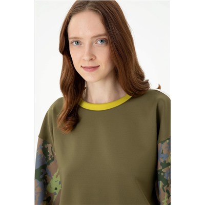 Kadın Haki Sweatshirt