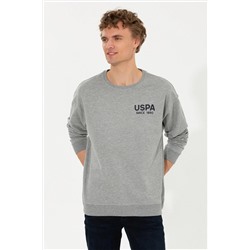 Erkek Gri Melanj Bisiklet Yaka Sweatshirt