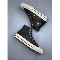 Новый зимний стиль с золотой пряжкой из кожи и меха версия Convers*e CHUCK 70 plus