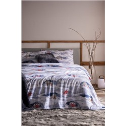 Erig King Size %100 Pamuk Flanel Nevresim Takımı - Mavi