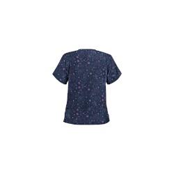 UA Soft Stitch Navy Print Scrub Top