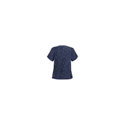 UA Soft Stitch Navy Print Scrub Top