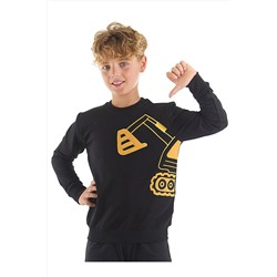 Denokids Kepçe Erkek Çocuk Siyah Sweatshirt CFF-22S1-035
