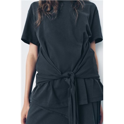 KNOTTED COTTON T-SHIRT