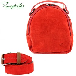AB.Z · Pelle · mochila serraje FUEGO (610)+Ab.Zapatos Pelle cinturon (140) Fuego