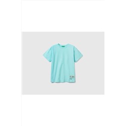 United Colors of BenettonErkek Çocuk Su Yeşili Beach Baskılı T-shirt Su Yeşili