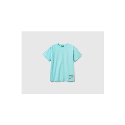 United Colors of BenettonErkek Çocuk Su Yeşili Beach Baskılı T-shirt Su Yeşili