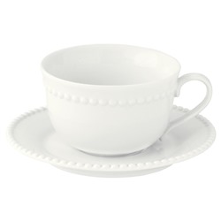 Пара чайная, 1 перс, 2 пр, 250 мл, фарфор P, белая, Бусины, Tiffany White, 60355