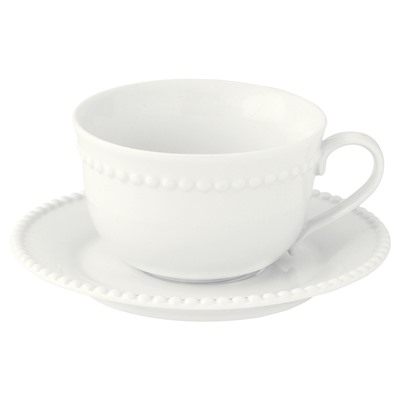 Пара чайная, 1 перс, 2 пр, 250 мл, фарфор P, белая, Бусины, Tiffany White, 60355