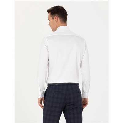 Beyaz Ex. Slim Fit Uzun Kollu Basic Gömlek