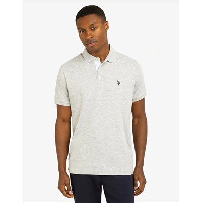 SOLID INTERLOCK POLO SHIRT WITH WOVEN TRIM