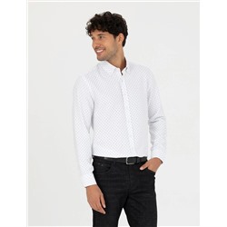 Lacivert Slim Fit Uzun Kollu Gömlek
