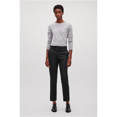 STRAIGHT-LEG WOOL TROUSERS