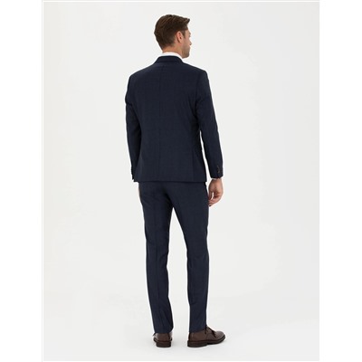 %100 Yün Lacivert Slim Fit Takım Elbise