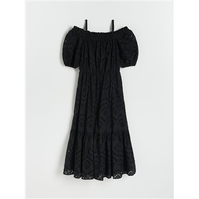 Midikleid mit Lochmuster
